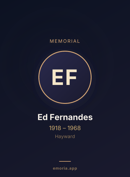 Memorial portrait of Ed Fernandes