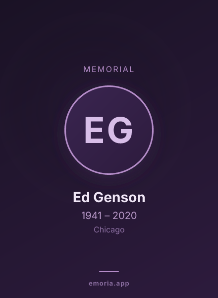 Memorial portrait of Ed Genson