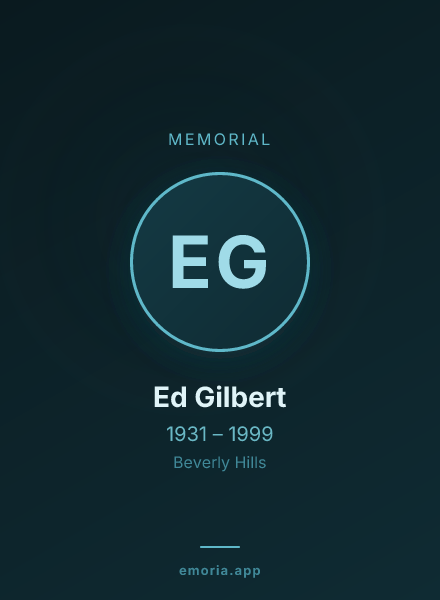 Memorial portrait of Ed Gilbert