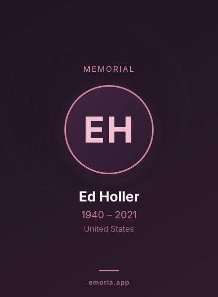 Memorial portrait of Ed Holler