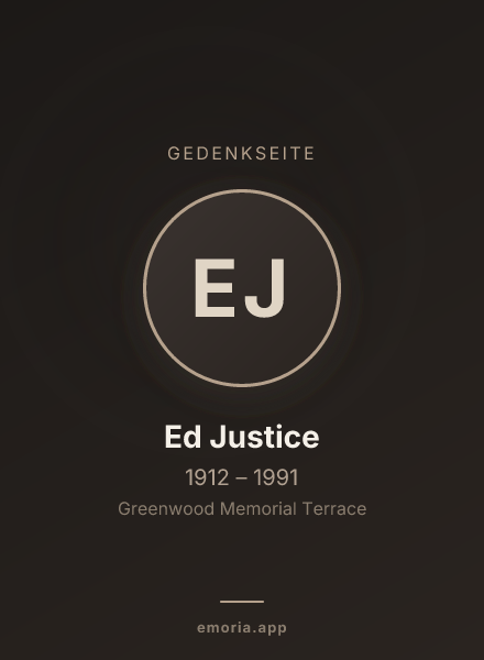 Gedenkportrait von Ed Justice