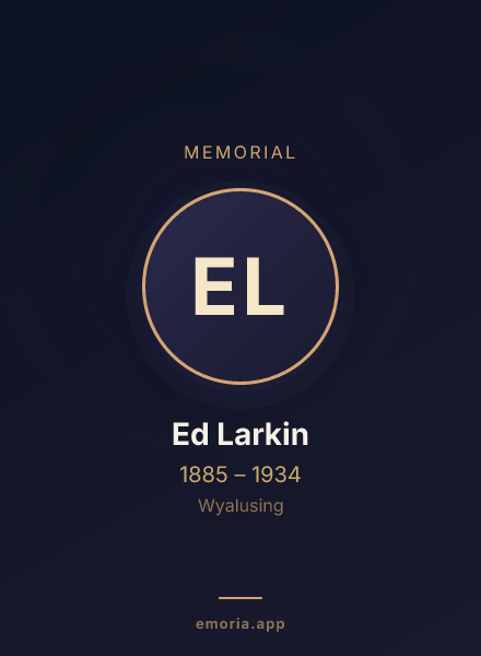 Memorial portrait of Ed Larkin