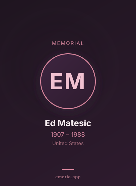 Memorial portrait of Ed Matesic