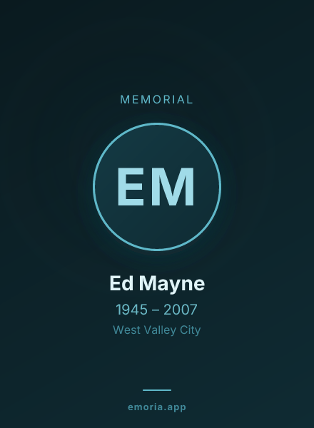 Memorial portrait of Ed Mayne