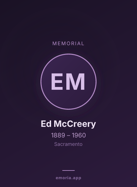 Memorial portrait of Ed McCreery
