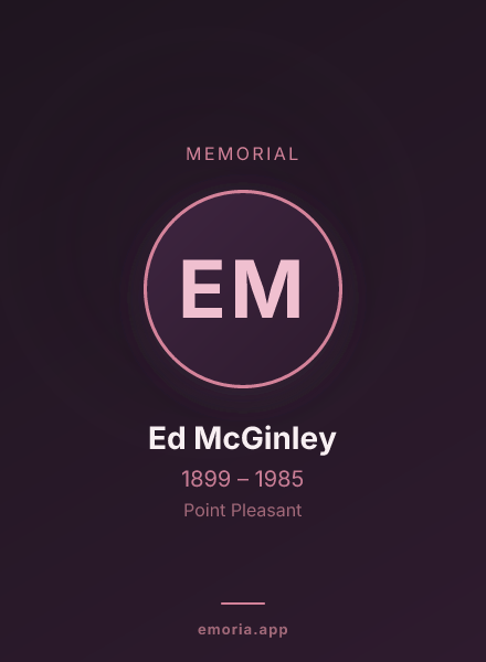 Memorial portrait of Ed McGinley