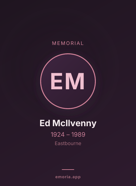 Memorial portrait of Ed McIlvenny