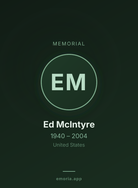 Memorial portrait of Ed McIntyre