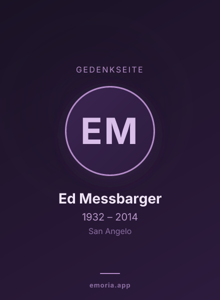 Gedenkportrait von Ed Messbarger