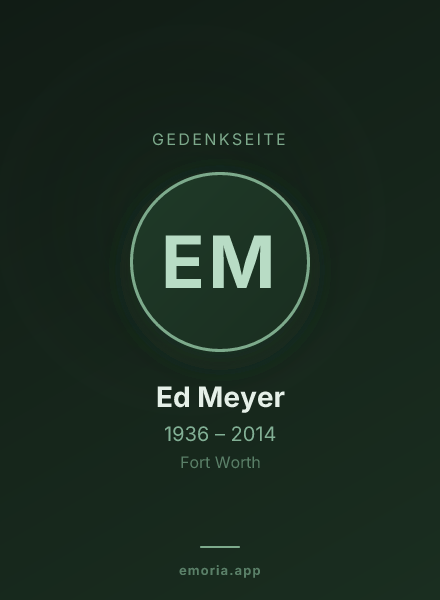 Gedenkportrait von Ed Meyer