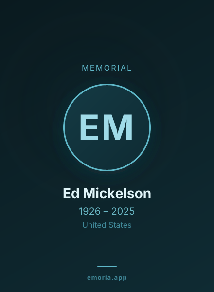 Memorial portrait of Ed Mickelson