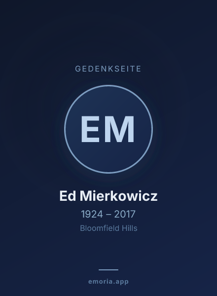 Gedenkportrait von Ed Mierkowicz