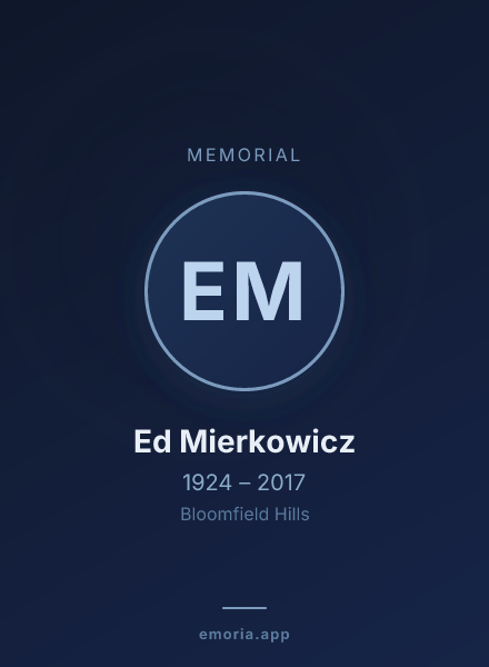 Memorial portrait of Ed Mierkowicz