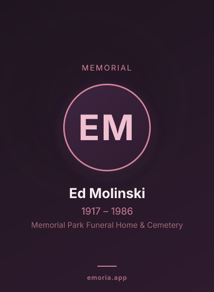 Memorial portrait of Ed Molinski