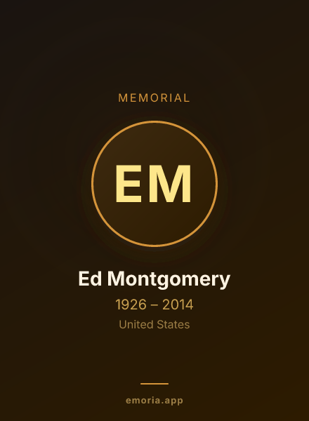 Memorial portrait of Ed Montgomery