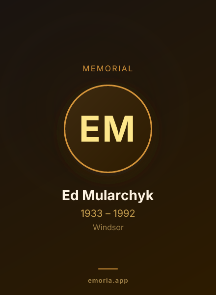 Memorial portrait of Ed Mularchyk