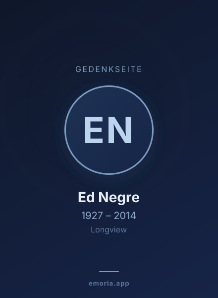 Gedenkportrait von Ed Negre