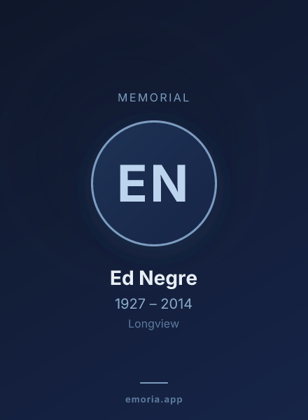 Memorial portrait of Ed Negre