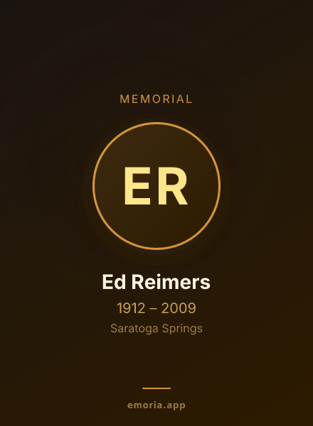 Memorial portrait of Ed Reimers