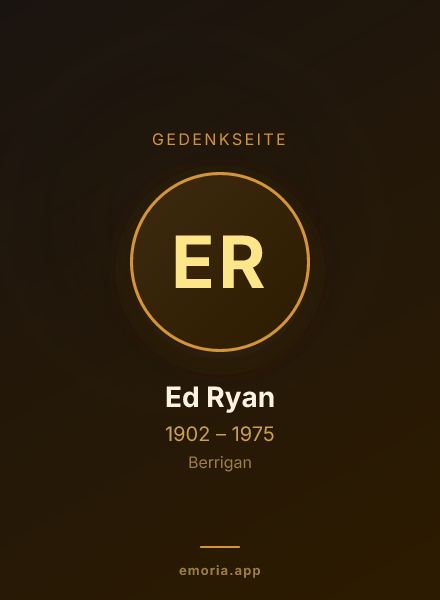 Gedenkportrait von Ed Ryan