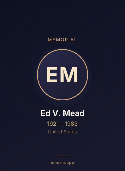 Memorial portrait of Ed V. Mead
