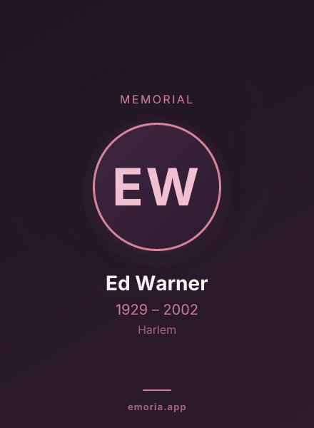 Memorial portrait of Ed Warner
