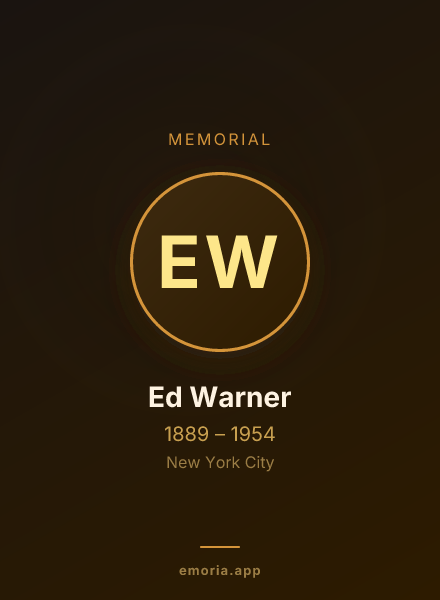 Memorial portrait of Ed Warner