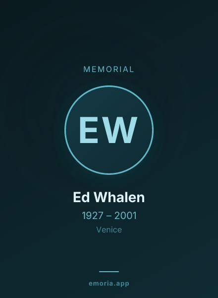 Memorial portrait of Ed Whalen