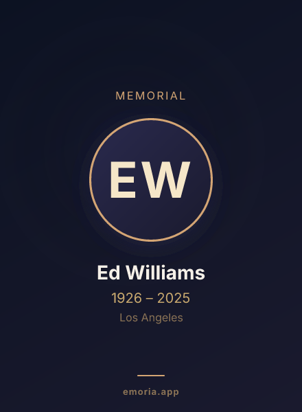 Memorial portrait of Ed Williams
