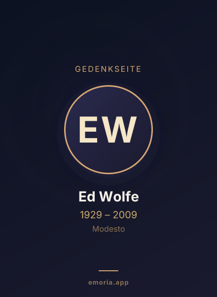 Gedenkportrait von Ed Wolfe