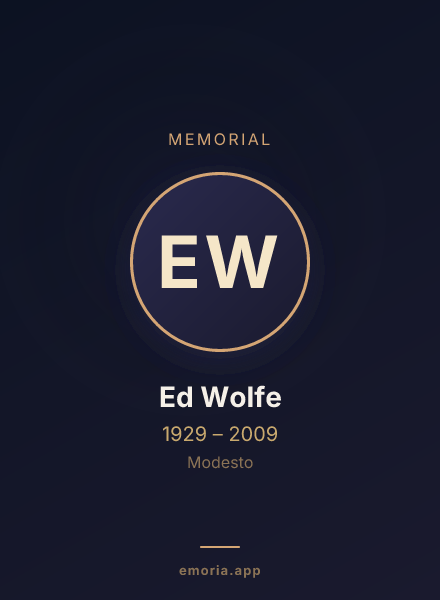 Memorial portrait of Ed Wolfe