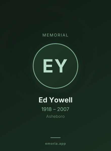 Memorial portrait of Ed Yowell