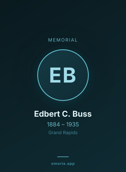 Memorial portrait of Edbert C. Buss