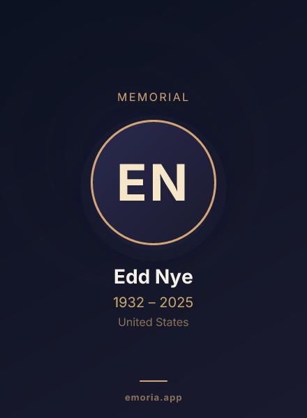 Memorial portrait of Edd Nye