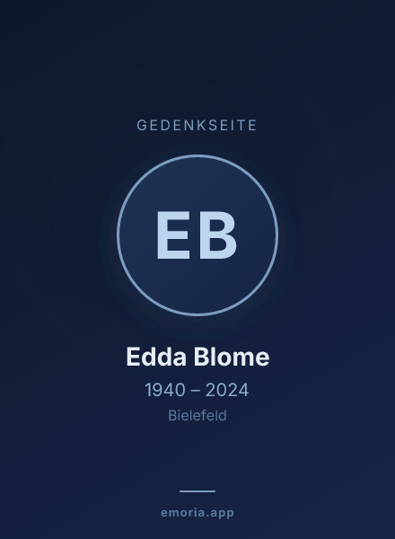 Gedenkportrait von Edda Blome