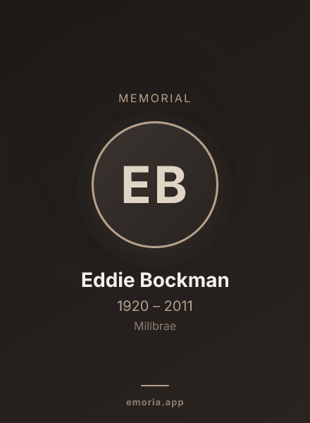 Memorial portrait of Eddie Bockman