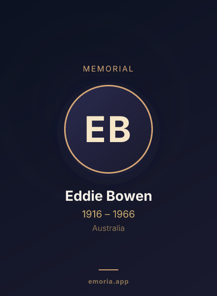 Memorial portrait of Eddie Bowen