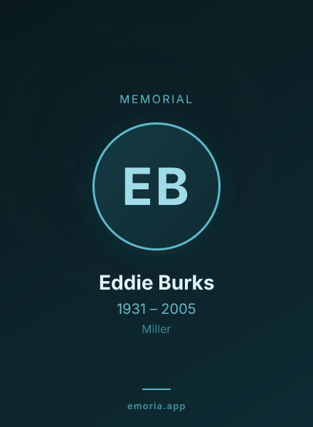 Memorial portrait of Eddie Burks
