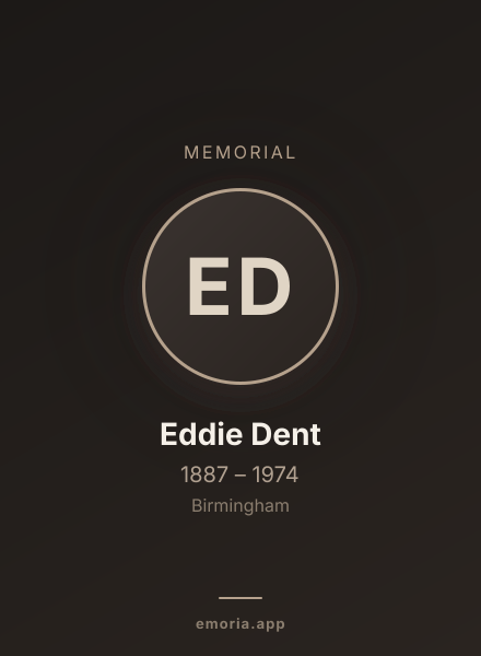 Memorial portrait of Eddie Dent