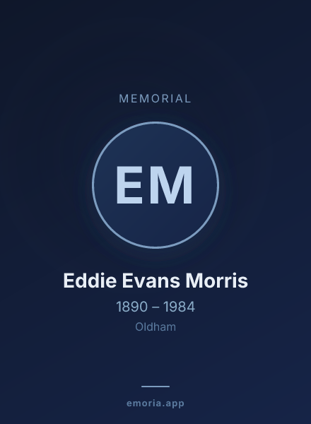 Memorial portrait of Eddie Evans Morris