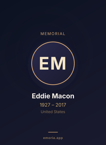 Memorial portrait of Eddie Macon