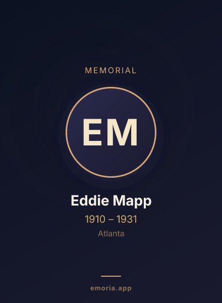 Memorial portrait of Eddie Mapp