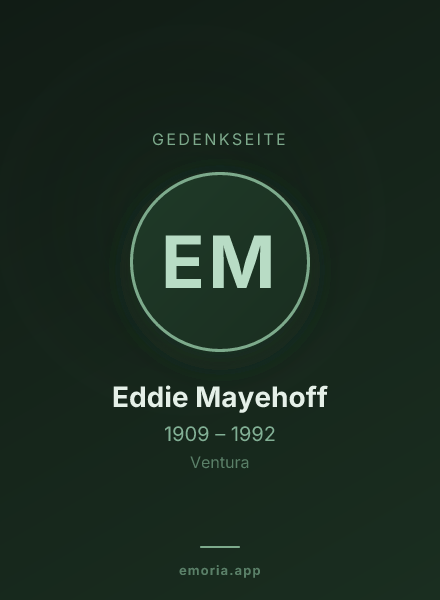 Gedenkportrait von Eddie Mayehoff
