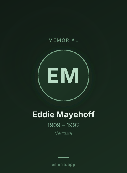 Memorial portrait of Eddie Mayehoff