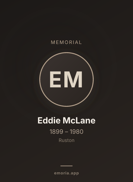 Memorial portrait of Eddie McLane