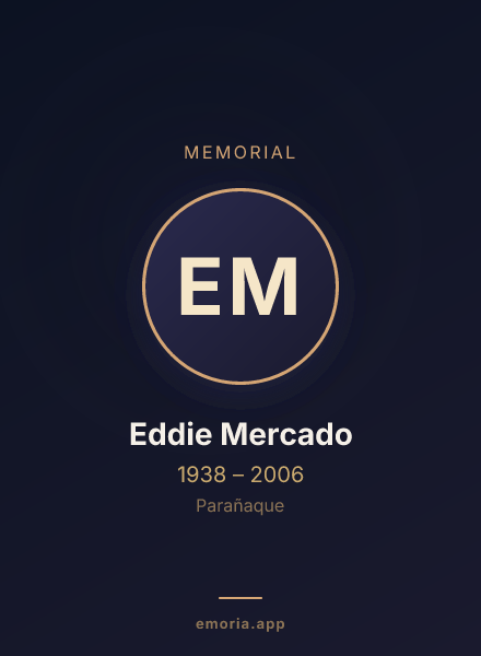 Memorial portrait of Eddie Mercado