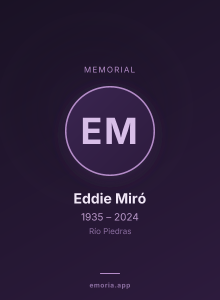 Memorial portrait of Eddie Miró