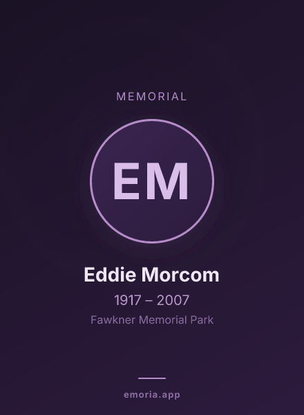 Memorial portrait of Eddie Morcom