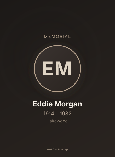 Memorial portrait of Eddie Morgan