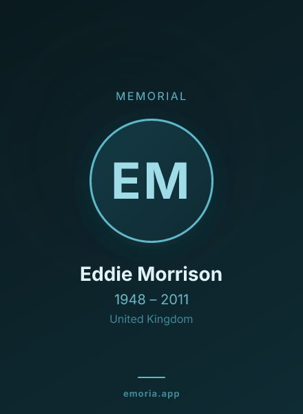 Memorial portrait of Eddie Morrison